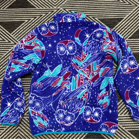 Patagonia Synchilla Harvest Moon Owls Snap-T Fleece Pullover Geometric  Jacket - Picture 3 of 5